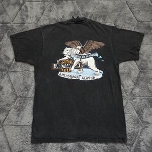 VTG 90s Harley-Davidson 1903 House Of Harley Anchorage Alaska Tee Made In USA M